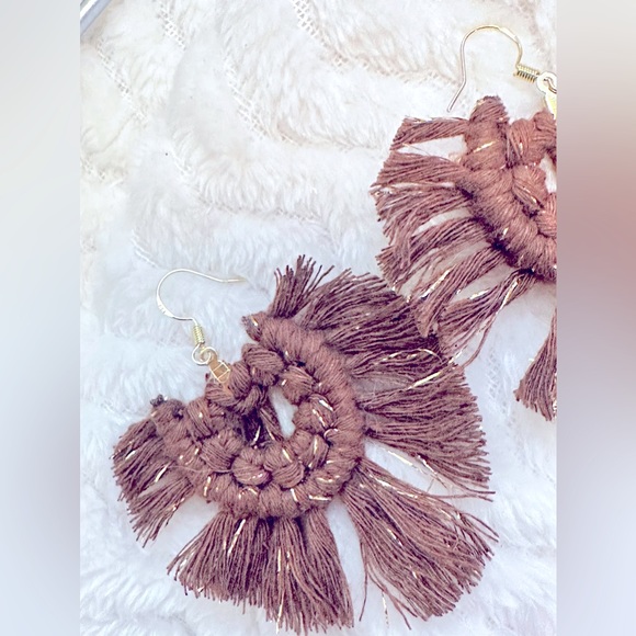 HaNdMaDe BÖHÖ fRiNgY MaCrAmÉ» 925s sTeRliNg SiLvEr [STAMPED] BoHeMiAn EaRrInGs - Picture 6 of 17